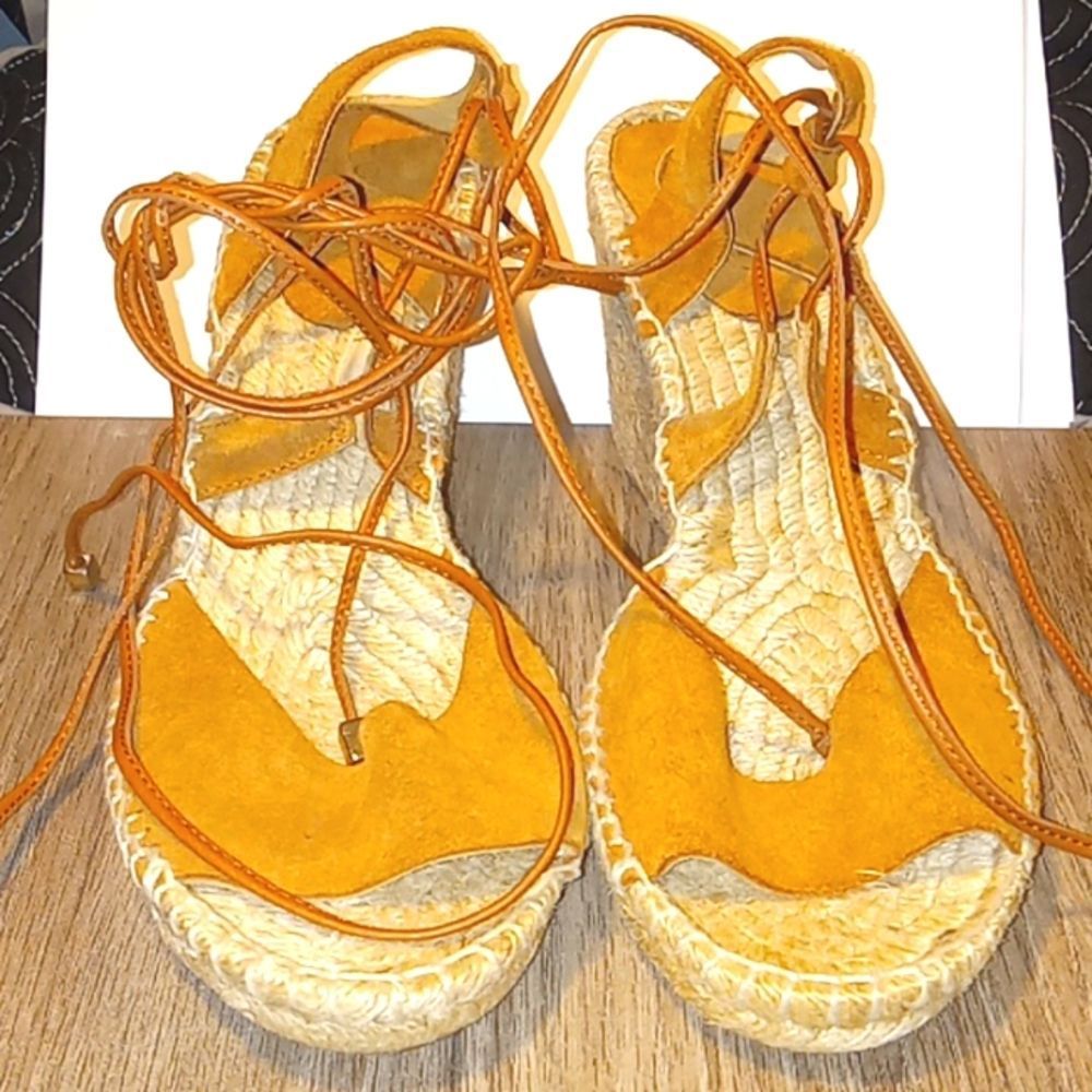ROMENA TERRACOTTA COLOR  ESPADRILLE  WEDGE SANDALS